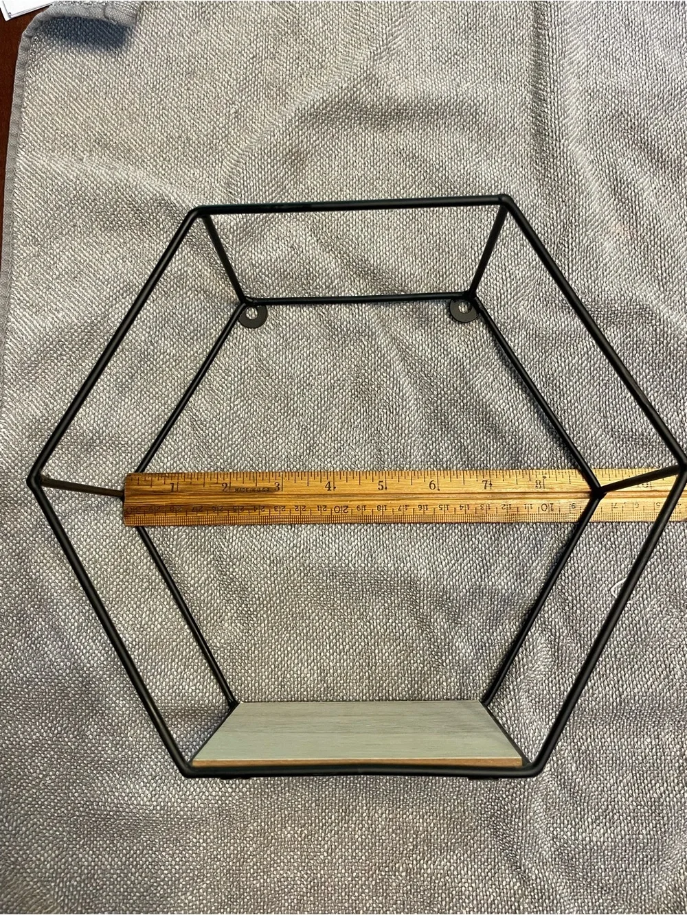 3 Black Hexagon Metal Wall Shelves-Modern Wall Decor.  Plants NOT included